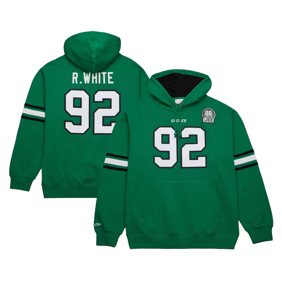 Men Philadelphia Eagles #92 R White green Hoodie 0819->miami dolphins->NFL Jersey